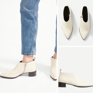 Everlane Cream Ankle Boots